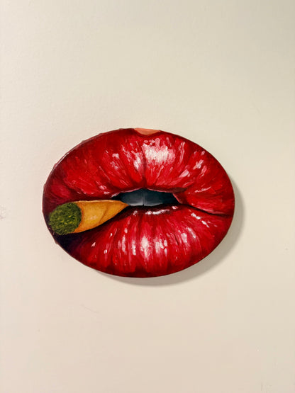 Lips oil painting