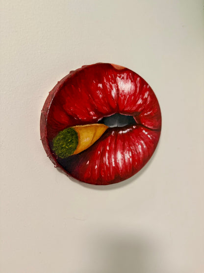 Lips oil painting