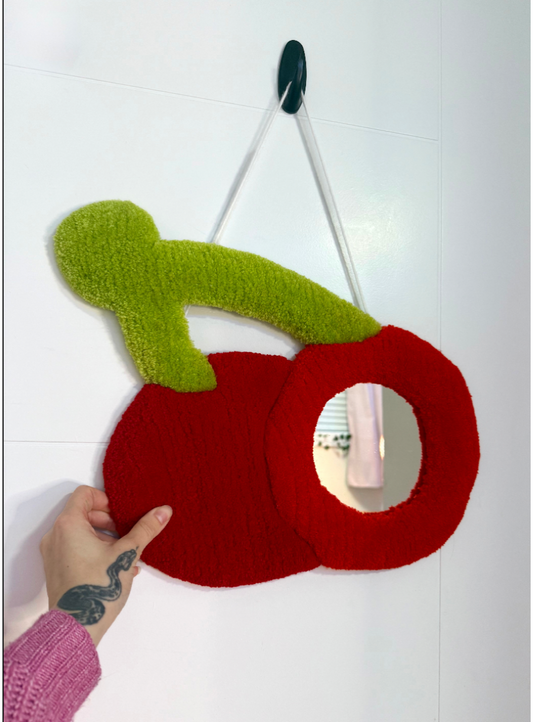 Handmade Mirror Rug Cherries