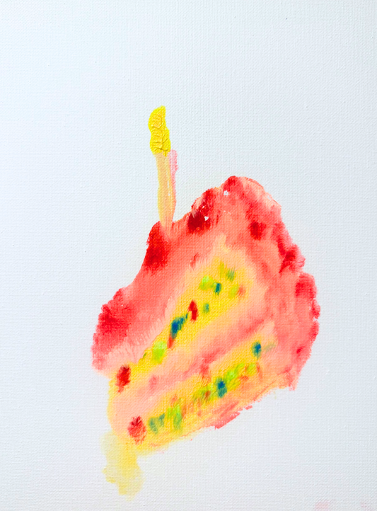 Birthday cake original painting